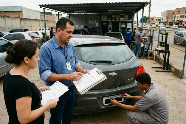 Despachante em Planaltina coordenando o emplacamento de um veículo.